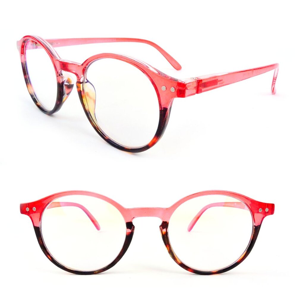 Clear Lenses Computer Glasses Blue Light Blocking, Tortoise Red Fashion Glasses
